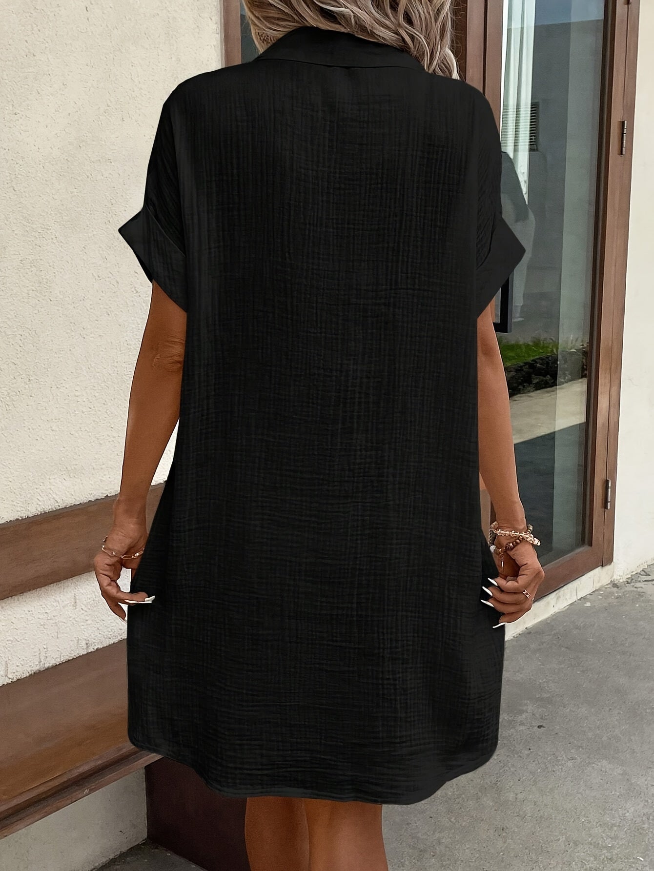 Button-Front Shirt Dress – Classic, Clean, Confident