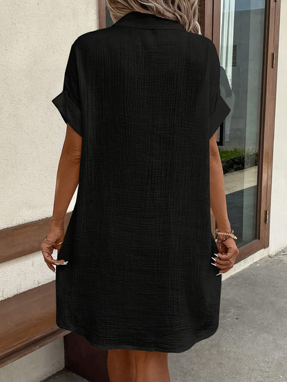 Button-Front Shirt Dress – Classic, Clean, Confident