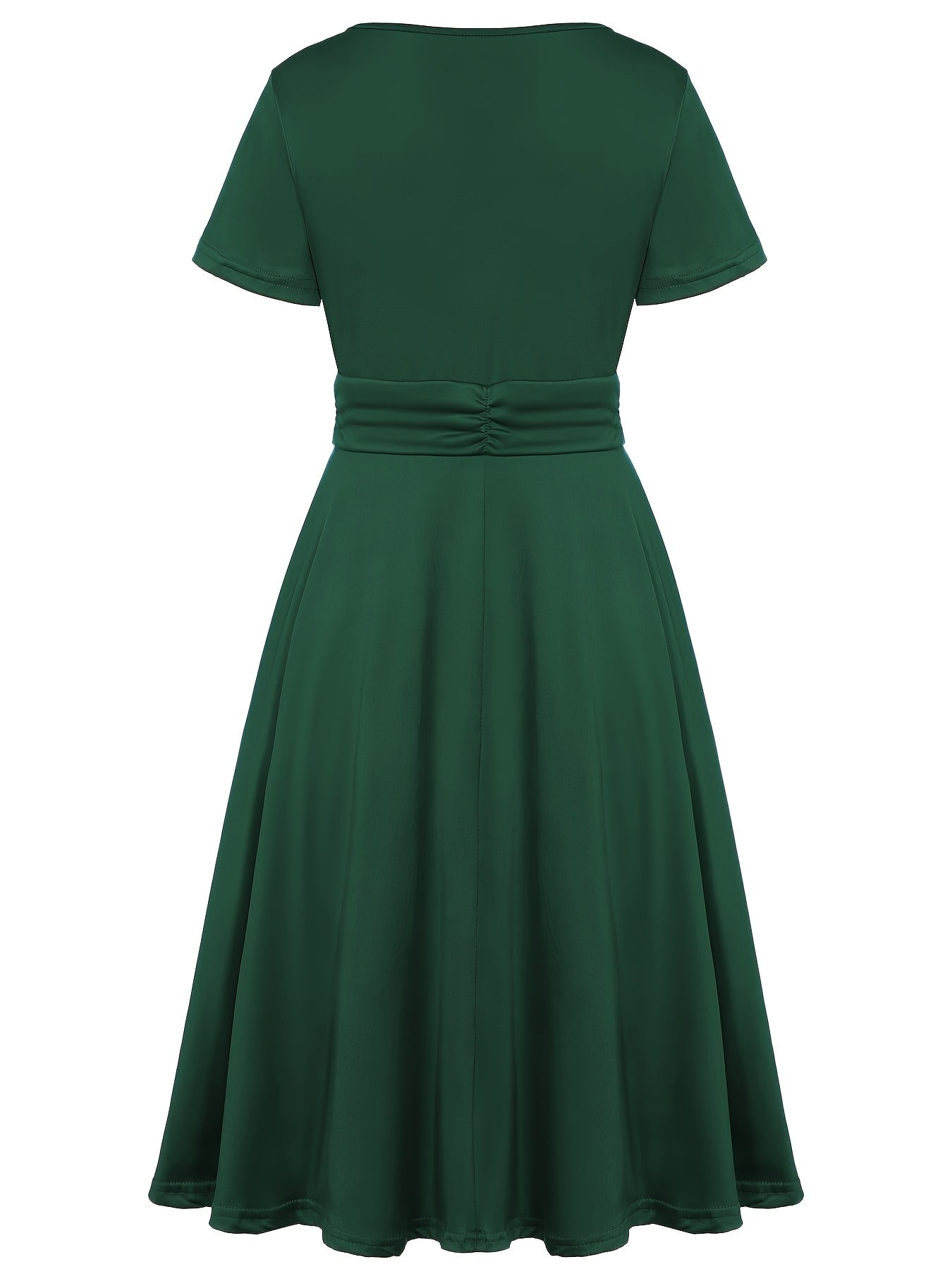 V-Neck Midi Dress – Asymmetrical Hem