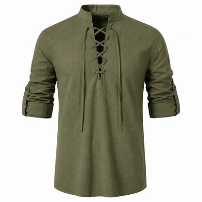Caspian Men’s Relaxed-Fit Lace-Up Shirt