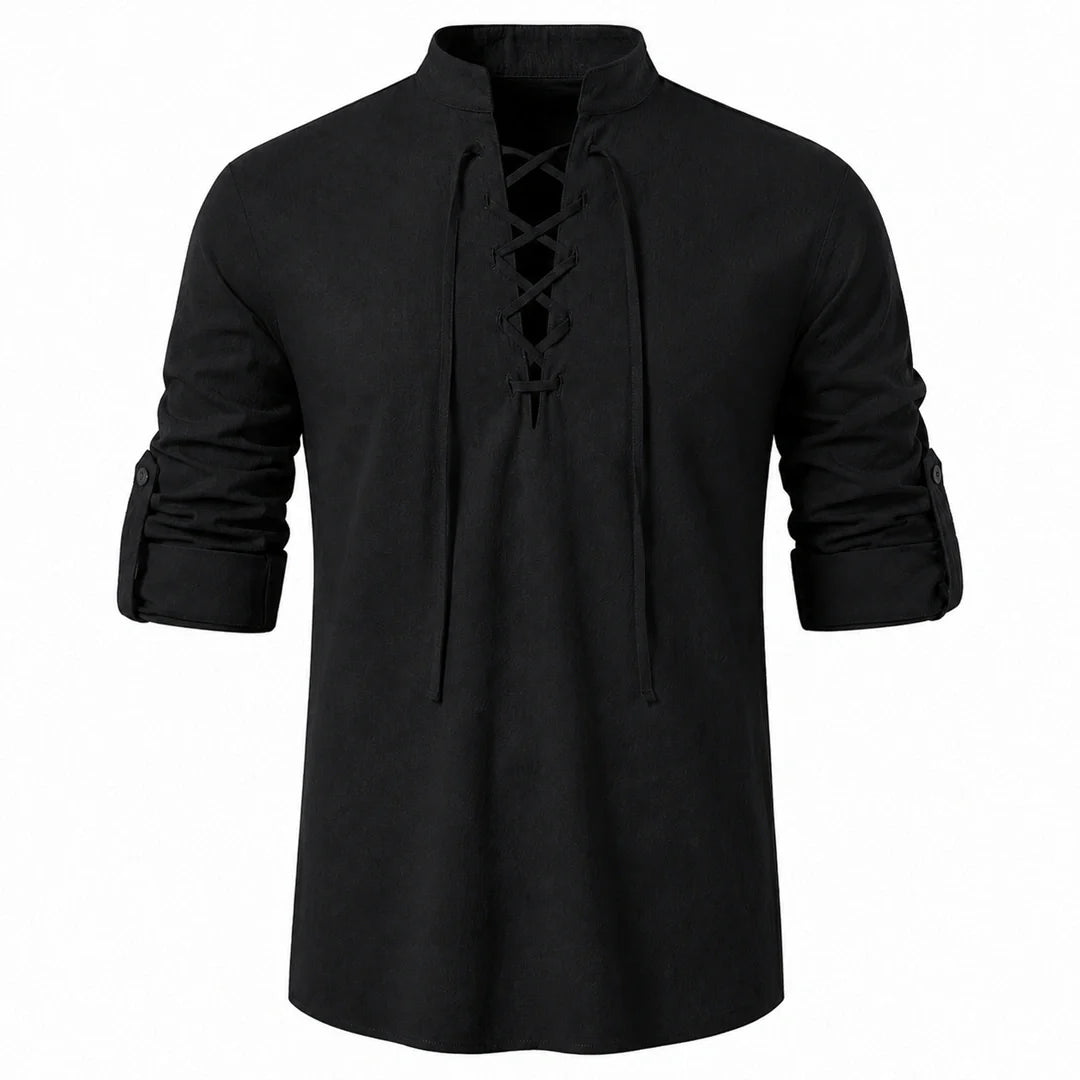 Caspian Men’s Relaxed-Fit Lace-Up Shirt