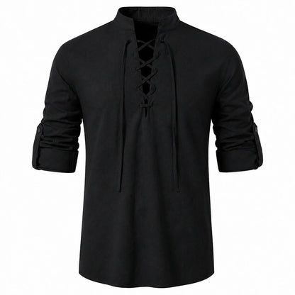 Caspian Men’s Relaxed-Fit Lace-Up Shirt