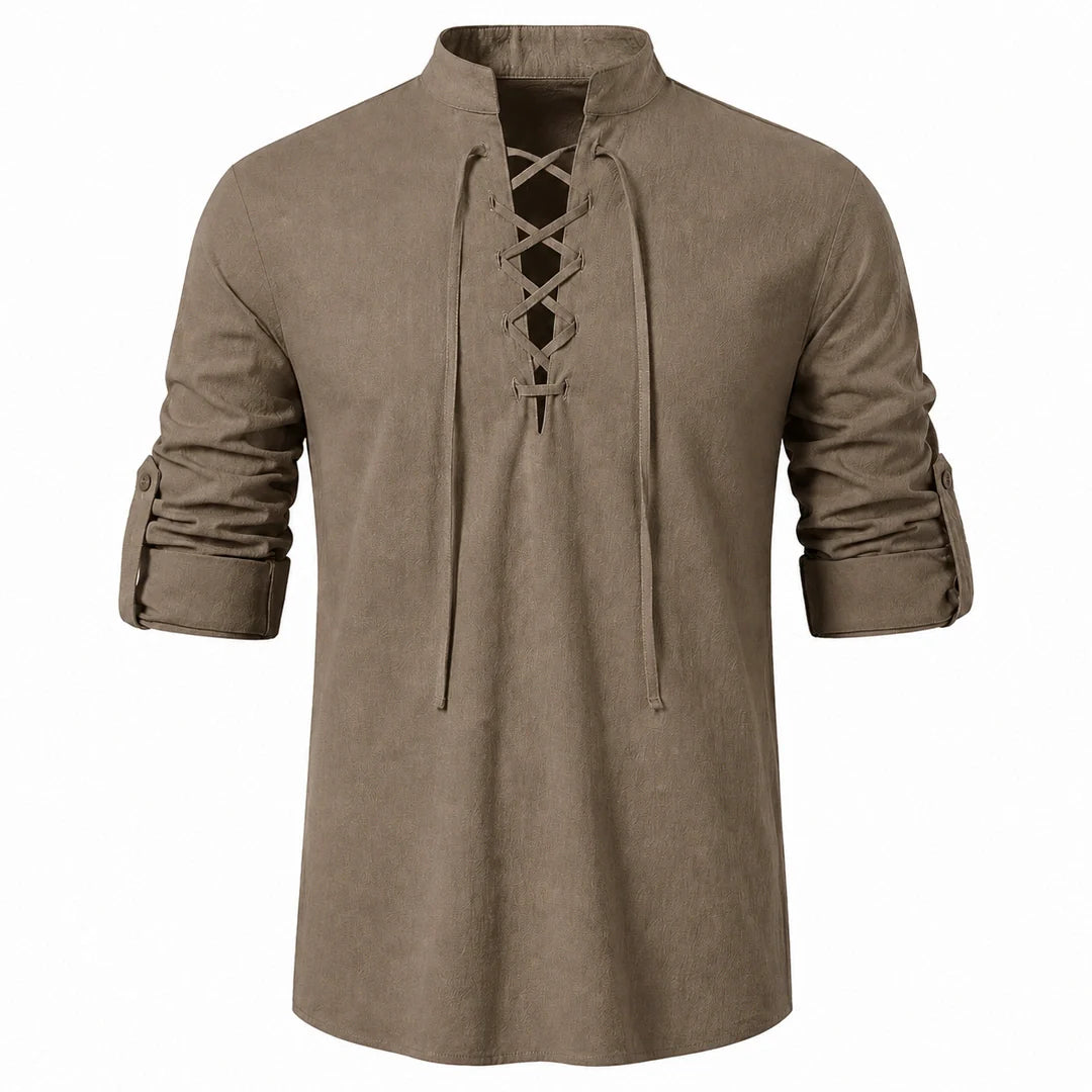 Caspian Men’s Relaxed-Fit Lace-Up Shirt