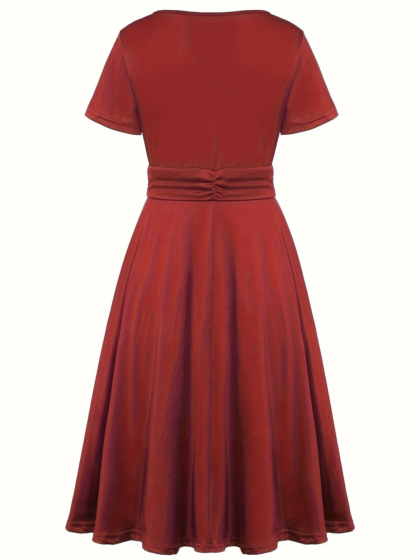 V-Neck Midi Dress – Asymmetrical Hem