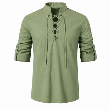 Caspian Men’s Relaxed-Fit Lace-Up Shirt