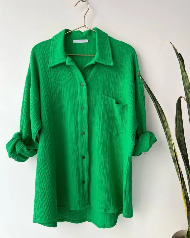 Cotton Button-Up Short Set