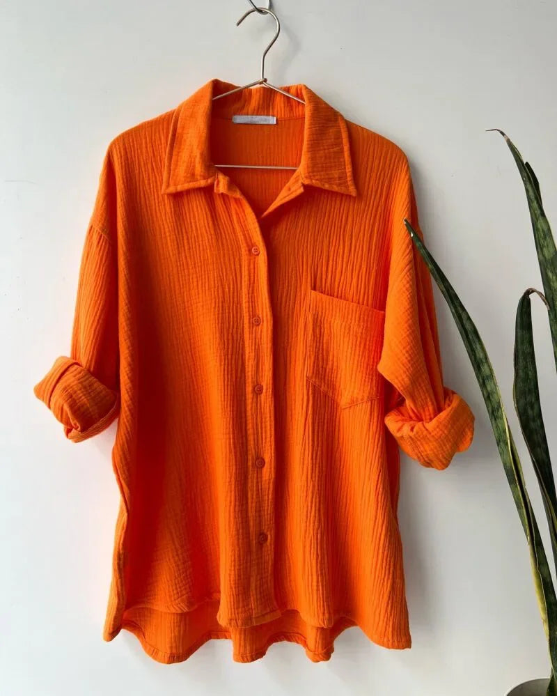 Cotton Button-Up Short Set