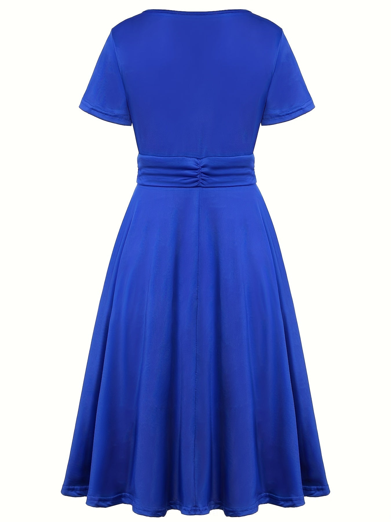 V-Neck Midi Dress – Asymmetrical Hem