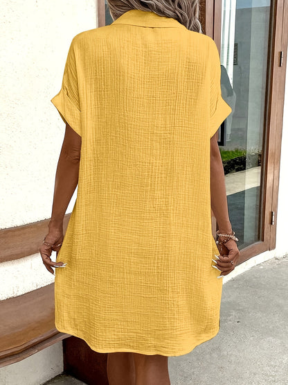 Button-Front Shirt Dress – Classic, Clean, Confident