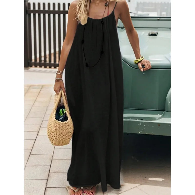Tie-Strap Backless Maxi Dress