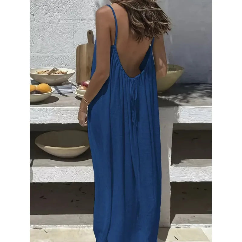 Tie-Strap Backless Maxi Dress
