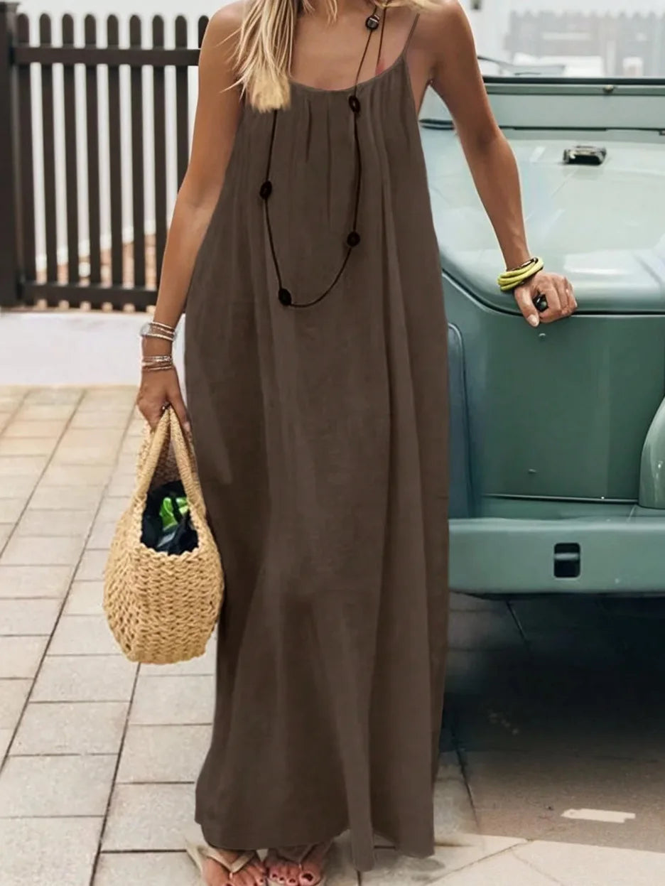Tie-Strap Backless Maxi Dress
