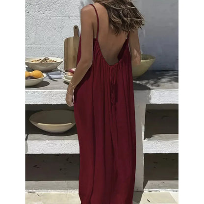 Tie-Strap Backless Maxi Dress