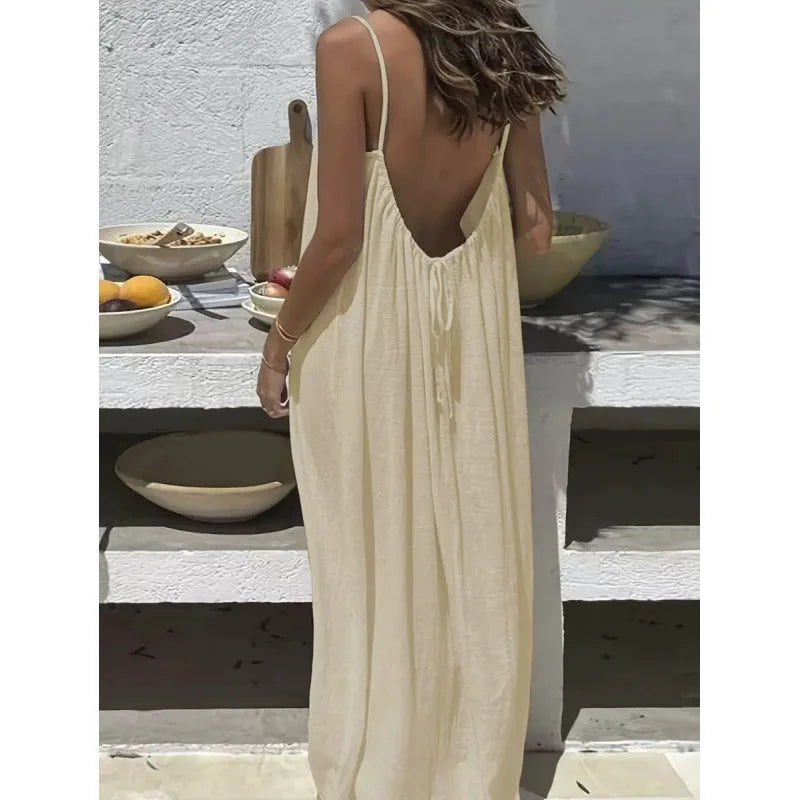 Tie-Strap Backless Maxi Dress
