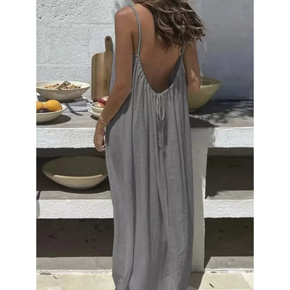 Tie-Strap Backless Maxi Dress