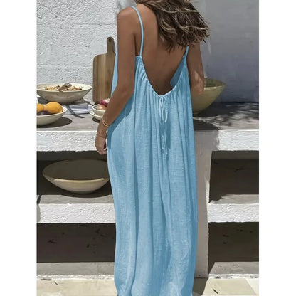 Tie-Strap Backless Maxi Dress