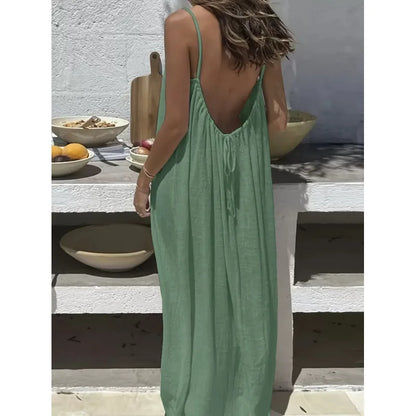 Tie-Strap Backless Maxi Dress