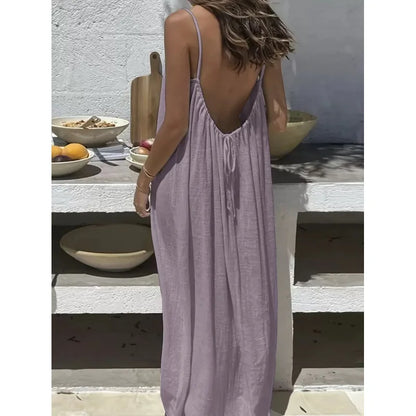 Tie-Strap Backless Maxi Dress