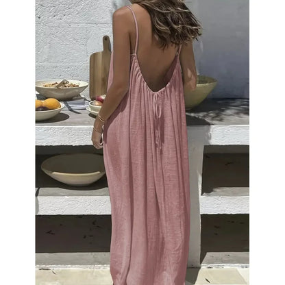 Tie-Strap Backless Maxi Dress