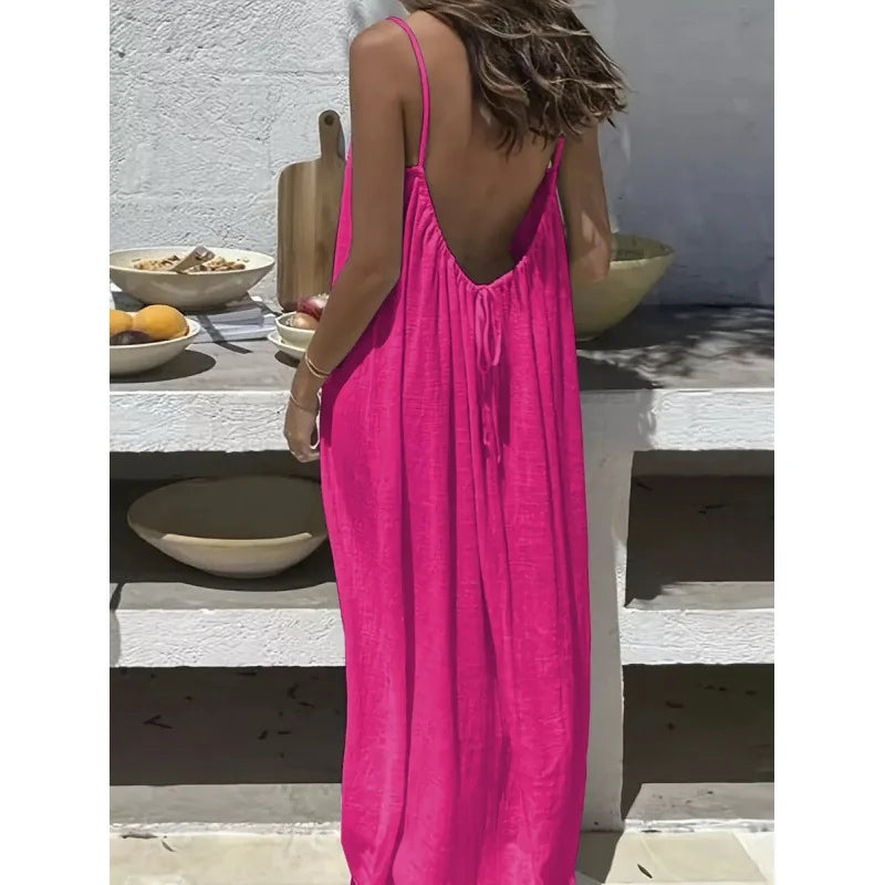 Tie-Strap Backless Maxi Dress
