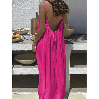 Tie-Strap Backless Maxi Dress