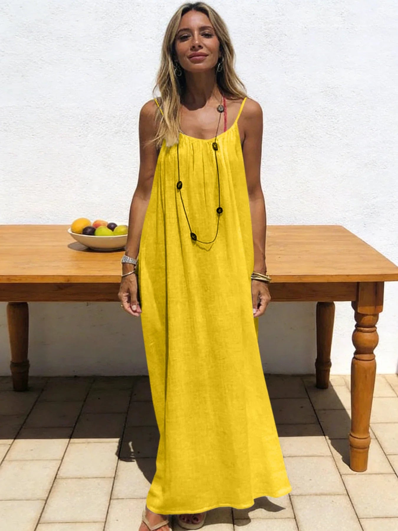 Tie-Strap Backless Maxi Dress